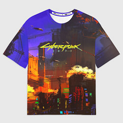 Мужская футболка оверсайз Cyberpunk 2077: Night City