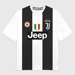 Футболка оверсайз мужская FC Juventus 18-19, цвет: 3D-принт
