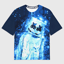 Футболка оверсайз мужская Marshmello: Blue Liquid, цвет: 3D-принт
