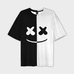 Мужская футболка оверсайз Marshmello: Black & White