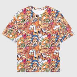 Футболка оверсайз мужская Котобомбинг, цвет: 3D-принт