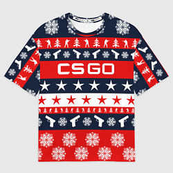 Футболка оверсайз мужская CS:GO New Year, цвет: 3D-принт