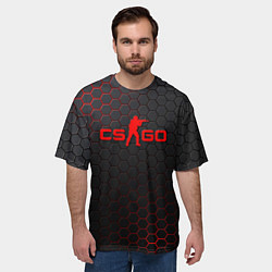 Футболка оверсайз мужская CS:GO Grey Carbon, цвет: 3D-принт — фото 2