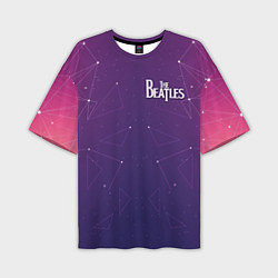 Мужская футболка оверсайз The Beatles: Neon Style