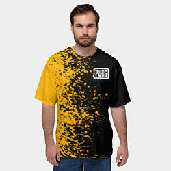 Футболка оверсайз мужская PUBG: Yellow vs Black, цвет: 3D-принт — фото 2
