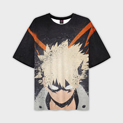Футболка оверсайз мужская KATSUKI BAKUGOU рыжее из головы, цвет: 3D-принт