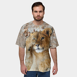 Футболка оверсайз мужская Львенок, цвет: 3D-принт — фото 2