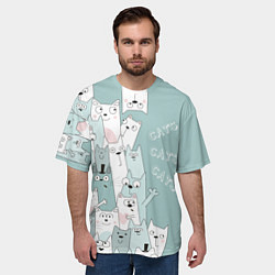Футболка оверсайз мужская Cats World, цвет: 3D-принт — фото 2