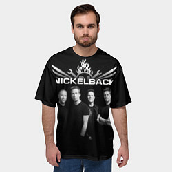 Футболка оверсайз мужская Nickelback Band, цвет: 3D-принт — фото 2