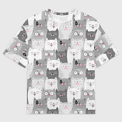 Футболка оверсайз мужская Эмоции котов, цвет: 3D-принт