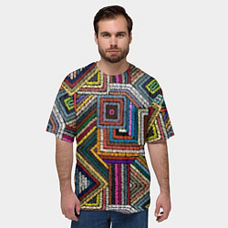 Футболка оверсайз мужская Этнический ковровый орнамент, цвет: 3D-принт — фото 2