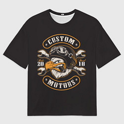 Футболка оверсайз мужская Custom motors - white eagle, цвет: 3D-принт