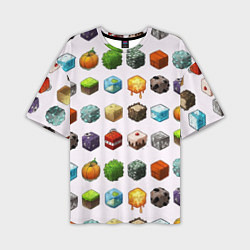 Футболка оверсайз мужская Minecraft Cubes, цвет: 3D-принт