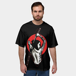 Футболка оверсайз мужская Девушка с мечом, цвет: 3D-принт — фото 2