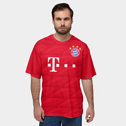 Футболка оверсайз мужская FC Bayern: Lewandowski Home 19-20, цвет: 3D-принт — фото 2