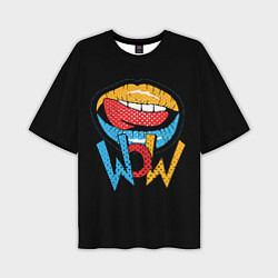 Футболка оверсайз мужская Wow - lips with tongue, цвет: 3D-принт