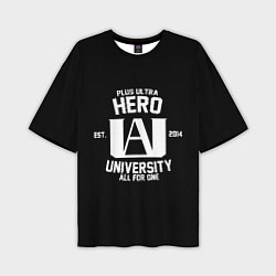 Мужская футболка оверсайз My Hero Academia белый лого