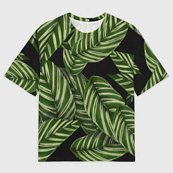 Футболка оверсайз мужская Тропические большие листья, цвет: 3D-принт