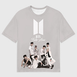 Футболка оверсайз мужская BTS - Take love, цвет: 3D-принт