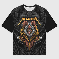 Футболка оверсайз мужская Metallica мышь летучая, цвет: 3D-принт