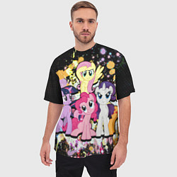 Футболка оверсайз мужская My little pony band, цвет: 3D-принт — фото 2