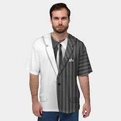 Футболка оверсайз мужская Двойной костюм, цвет: 3D-принт — фото 2