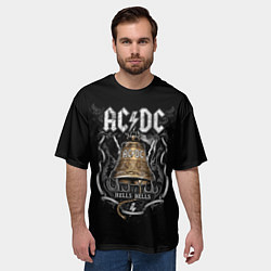 Футболка оверсайз мужская ACDC - hells bells, цвет: 3D-принт — фото 2