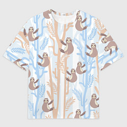 Футболка оверсайз мужская Ленивец стайл, цвет: 3D-принт