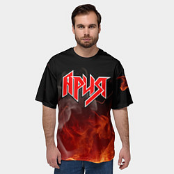 Футболка оверсайз мужская АРИЯ, цвет: 3D-принт — фото 2