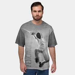 Футболка оверсайз мужская Fencing, цвет: 3D-принт — фото 2
