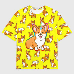 Футболка оверсайз мужская Corgi, цвет: 3D-принт
