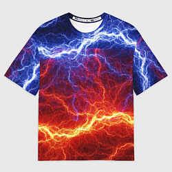 Футболка оверсайз мужская Лёд и огонь, цвет: 3D-принт