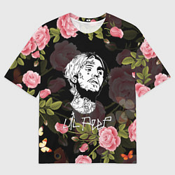 Футболка оверсайз мужская LIL PEEP ROSES, цвет: 3D-принт