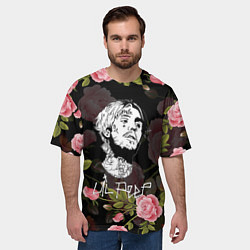Футболка оверсайз мужская LIL PEEP ROSES, цвет: 3D-принт — фото 2