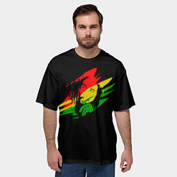Футболка оверсайз мужская Боб Марли, цвет: 3D-принт — фото 2