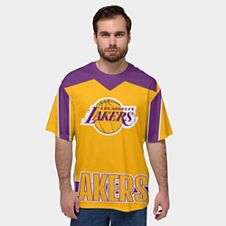 Футболка оверсайз мужская Los Angeles Lakers, цвет: 3D-принт — фото 2