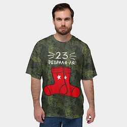 Футболка оверсайз мужская 23 февраля-ля - носки, цвет: 3D-принт — фото 2