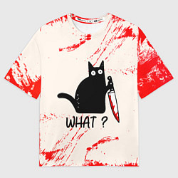 Футболка оверсайз мужская What cat, цвет: 3D-принт