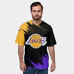 Футболка оверсайз мужская LA LAKERS, цвет: 3D-принт — фото 2