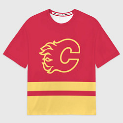Мужская футболка оверсайз Калгари Флэймз