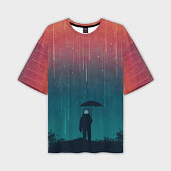Мужская футболка оверсайз Космический Дождь