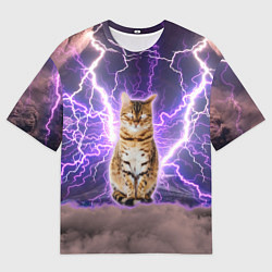 Футболка оверсайз мужская Котушка Теслы, цвет: 3D-принт