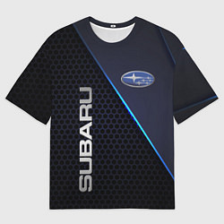 Футболка оверсайз мужская SUBARU, цвет: 3D-принт