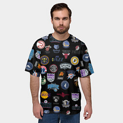 Футболка оверсайз мужская NBA Pattern, цвет: 3D-принт — фото 2