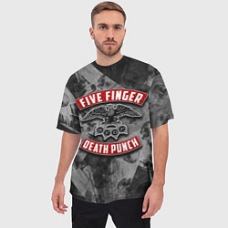 Футболка оверсайз мужская Five Finger Death Punch, цвет: 3D-принт — фото 2