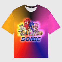 Футболка оверсайз мужская Команда Соника, цвет: 3D-принт