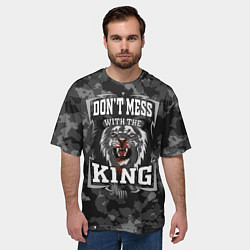 Футболка оверсайз мужская Не испытывай судьбу с Королем, цвет: 3D-принт — фото 2