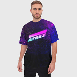 Футболка оверсайз мужская ATEEZ neon, цвет: 3D-принт — фото 2