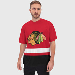 Футболка оверсайз мужская Chicago Blackhawks, цвет: 3D-принт — фото 2