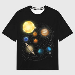 Футболка оверсайз мужская Солнечная Система, цвет: 3D-принт